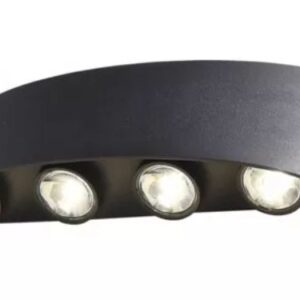 ARANDELA LED 8 LENTES ALM-103PT 8W 3000K PRETA CTB