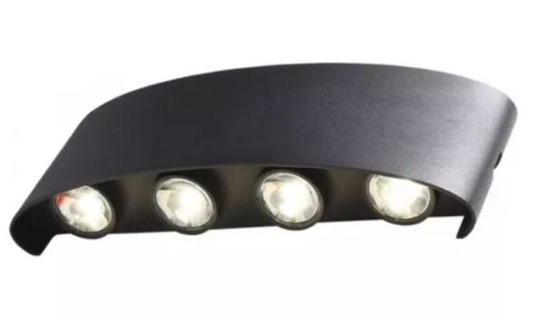ARANDELA LED 8 LENTES ALM-103PT 8W 3000K PRETA CTB