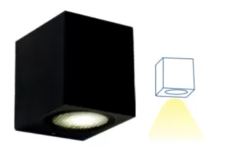ARANDELA QUADRADA PRETA 1XMR16 RGLED