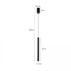 PENDENTE LED DUNN 50CM 3W 3000K PRETO NORDECOR