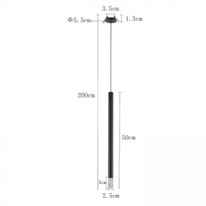 PENDENTE LED EMBUTIR LANA 50CM 3W 3000K PRETO NORDECOR