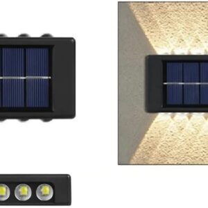 ARANDELA SOLAR 2 FOCOS PAREDE SLIM 10 FACHOS LED EXTERNO BRANCO FRIO (2 P/ CX)