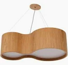 PENDENTE ORGANICO 50CM X 80CM - 5XE27 COR MADEIRADO FREIJO