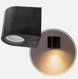 ARANDELA REDONDA PRETA 1XMR16 RGLED