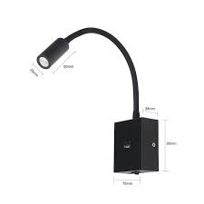 ARANDELA LED AINE COM SAIDA USB 2,1A 3000K PRETO