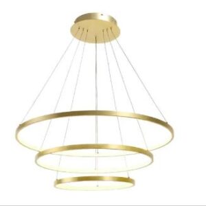 PENDENTE RING DOURADO 20/40/60 CM 70 WATTS 3000k