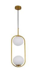PENDENTE GLOBO RING DUPLO 2XE27 DOURADO