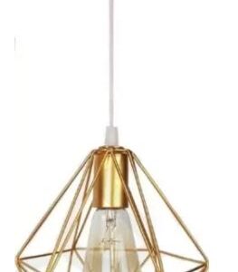 PENDENTE ARAMADO DIAMANTE GRANDE DOURADO