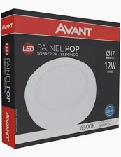 PLAFON LED 12W SOBREPOR REDONDO BRANCO FRIO AVANT