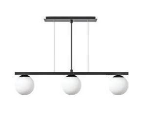 PENDENTE MANHATTAN 03 GLOBOS PRETO MICRO 3xG9