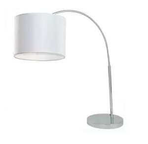 LUMINARIA DE MESA CARRARA HASTE NIQUEL CUPULA BRANCA