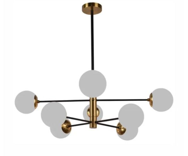 PENDENTE DINAMO 8XE27 DOURADO E PRETO