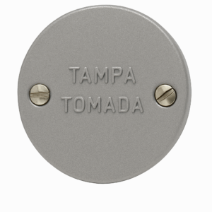 TAMPA TOMADA REDONDA CINZA 1/2 E 3/4