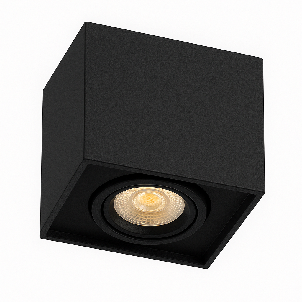 SPOT SOBREPOR QUADRADO PRETO MR16 ASTRALED