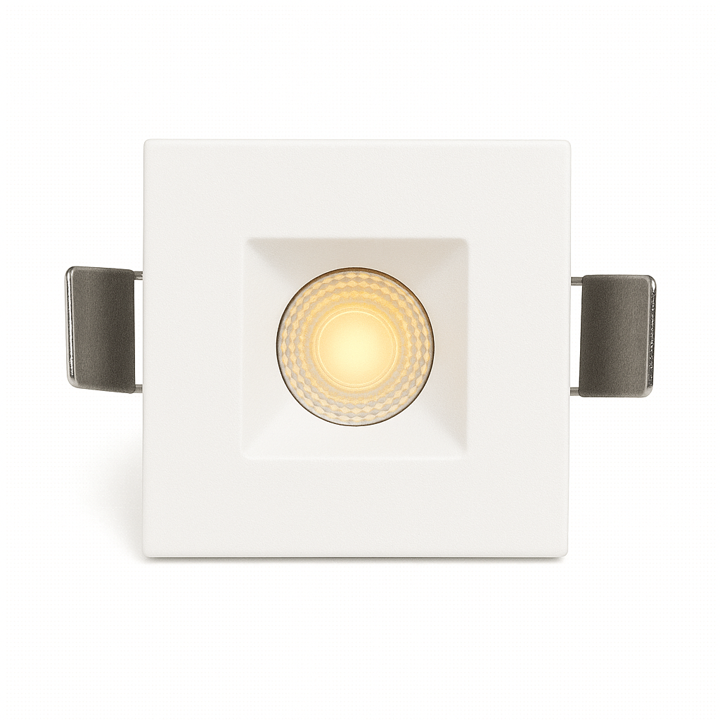 SPOT LED MINI 1,5W QUADRADO BRANCO QUENTE