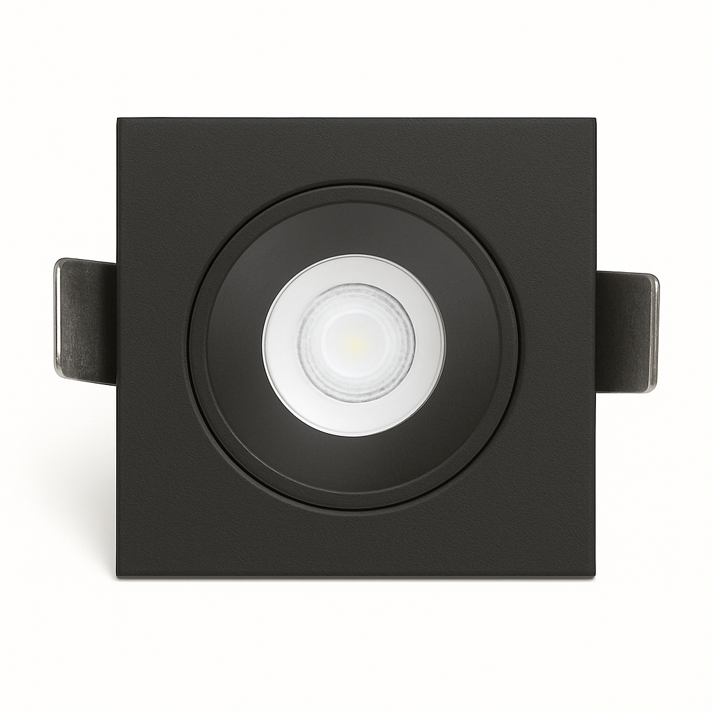 SPOT LED DEEP 5W QUADRADO BRANCO FRIO PRETO CTB