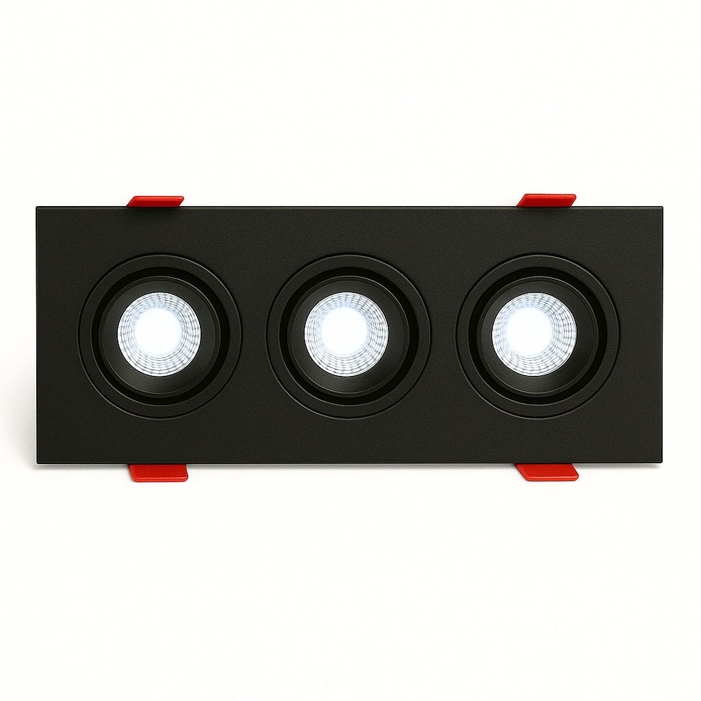 SPOT LED DEEP 15W TRIPLO BRANCO FRIO PRETO CTB