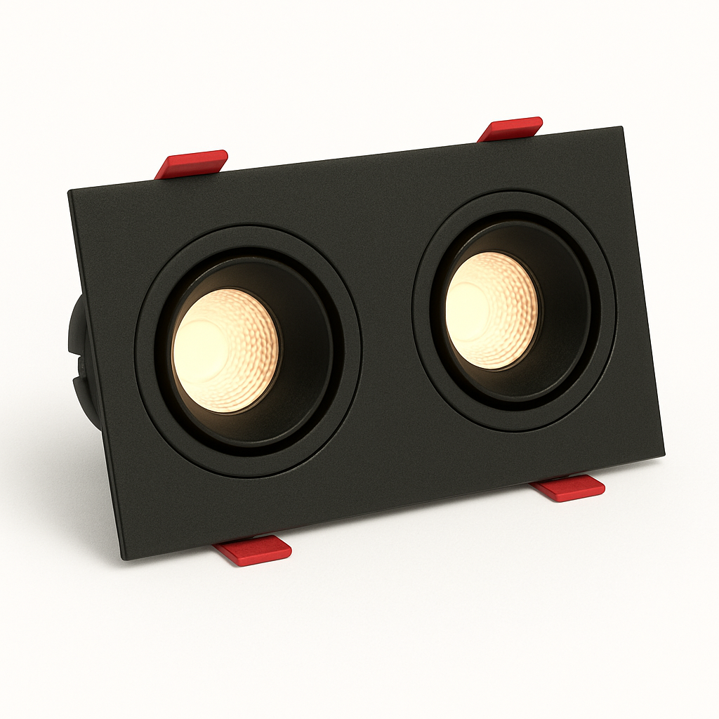 SPOT LED DEEP 10W DUPLO BRANCO QUENTE PRETO