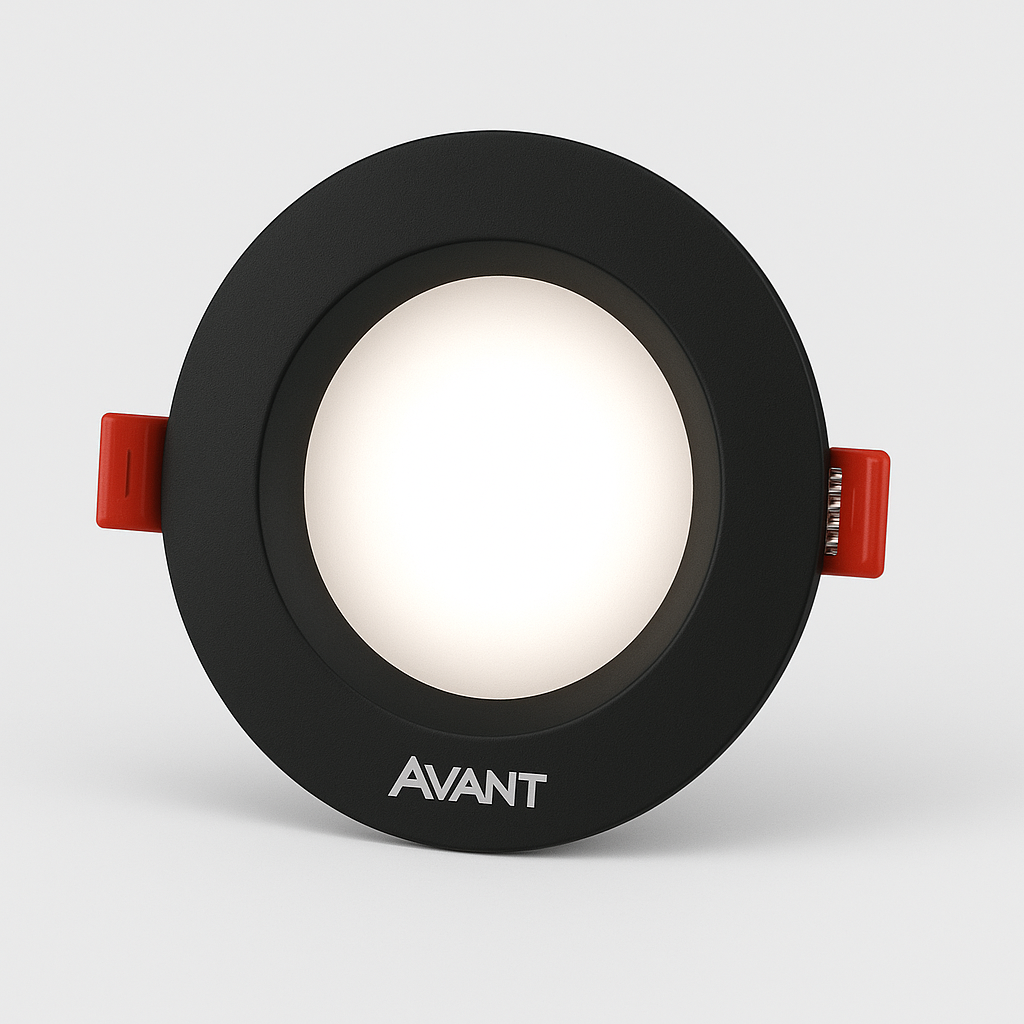 SPOT LED 5W REDONDO BRANCO FRIO PRETO AVANT