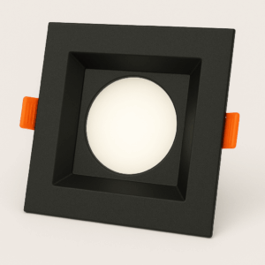 SPOT LED 5W QUADRADO BRANCO FRIO PRETO AVANT