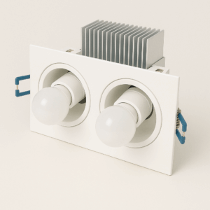 SPOT ALUMINIO ALETADO 2XE27 BRANCO OPL