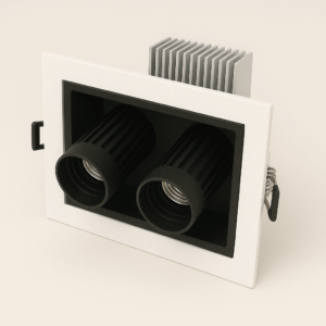 SPOT ALETADO 2XE27 PRETO/BRANCO