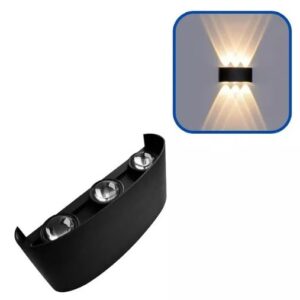 ARANDELA LED 6 LENTES FACHO DUPLO PRETO 65AVELA