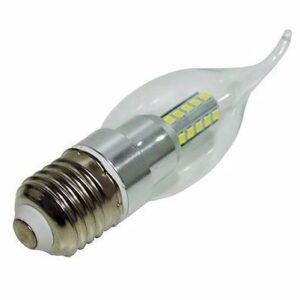 LAMPADA LED VELA 4W TRANSP E27 BCO TORTO BRANCO QUENTE