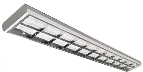 LUMINARIA ALETADA SOBREPOR  2XT8 60CM