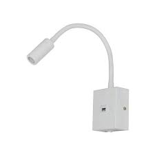 ARANDELA LED AINE COM SAIDA USB 2,1A 3000K BRANCO