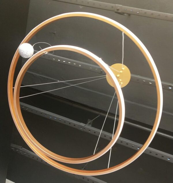 PENDENTE LED TIAKI 48W DOURADO 2 AROS