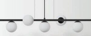 PENDENTE MANHATTAN 05 GLOBOS PRETO MICRO 5xG9
