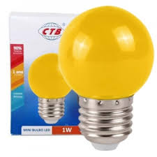 LAMPADA LED BULBO MINI 3W A45 AMARELO CTB