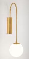 ARANDELA HASTE CURVA GLOBO 1XG9 DOURADO